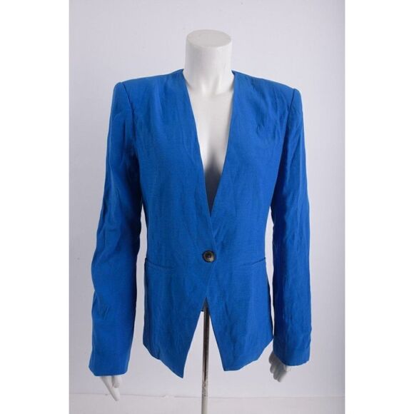 L'Agence Womans Suit Coat Blazer Size 2 XS Royal Blue One Button NWT - Picture 1 of 6
